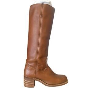 Vintage 80's Frye Brown Leather Knee High Block Heel Boots 7